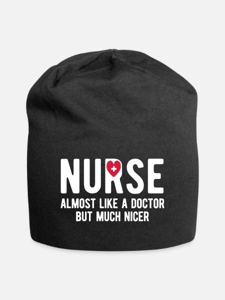 Krankenschwester - Jersey-Beanie - Schwarz
