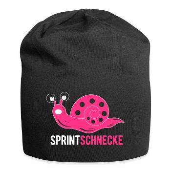 Jogging sprint snail as a gift for runner - Jersey Beanie - black - Front