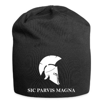 Legionär / Hoplit Helm - Sic Parvis Magna - Jersey-Beanie - Schwarz - Vorne