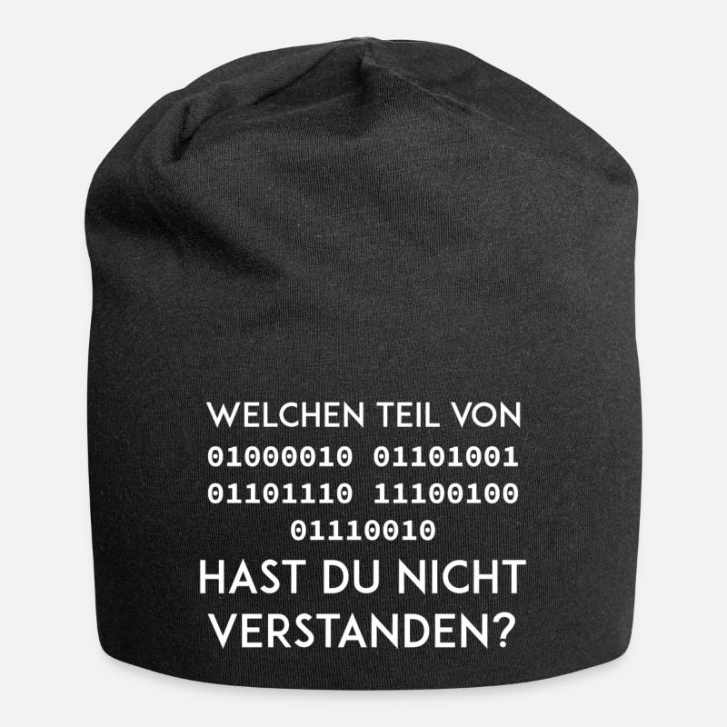 Nerd Binär Lustig Geschenk geek Programmierer - Jersey-Beanie - Schwarz