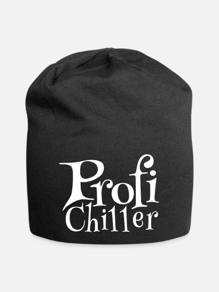 chillen Chiller lustige Sprüche Profichiller Fun - Jersey-Beanie - Schwarz