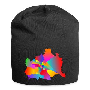 buntes Wien, tolerantes Wien, Wiener Bezirke - Jersey-Beanie - Schwarz - Vorne
