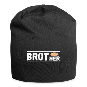 Brother, bread, funny, text, gift idea - Jersey Beanie - black - Front