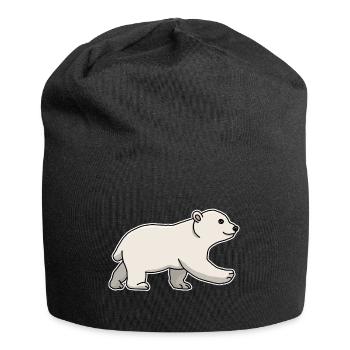 Eisbär, Baby, junges, süß, Tier, Zeichnung - Jersey-Beanie - Schwarz - Vorne