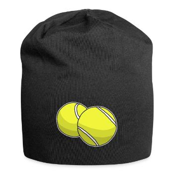 Two tennis balls, tennis, game, gift idea - Jersey Beanie - black - Front
