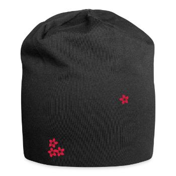 Blüten / blossoms (1c) - Jersey-Beanie - Schwarz - Vorne