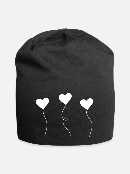 heart - Jersey-Beanie - Schwarz