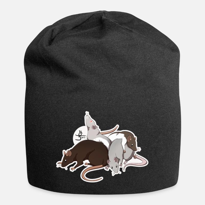" Ratties " - Jersey Beanie - black