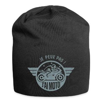 Je peux pas j'ai moto cadeau humour motard motarde - Bonnet en jersey - noir - Devant