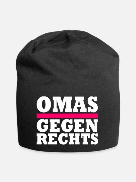 Omas gegen Rechts - Jersey-Beanie - Schwarz