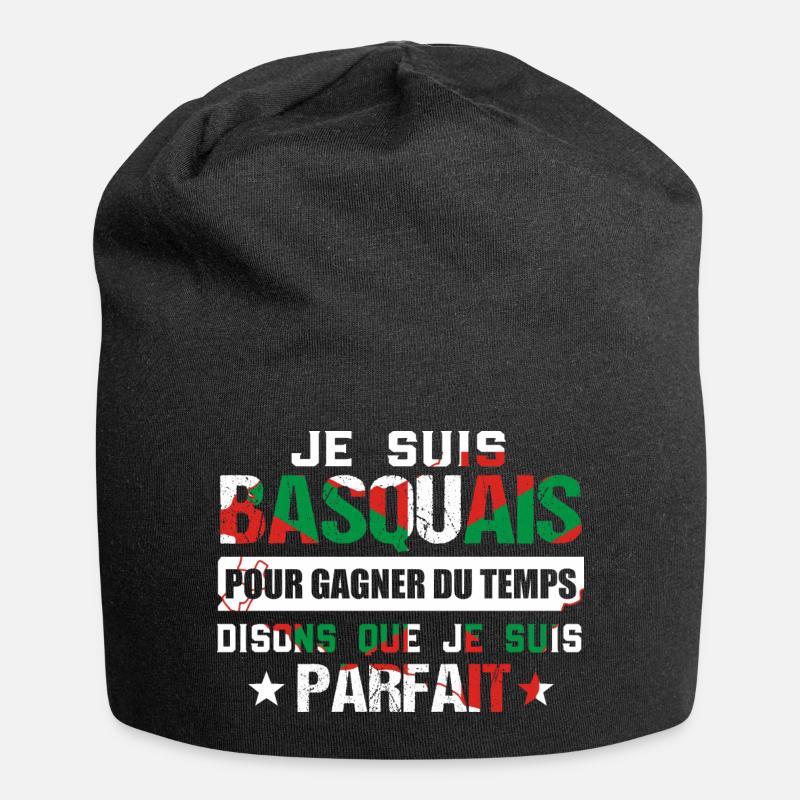 Pays Basque / Basquais cadeau drôle - Bonnet en jersey - noir