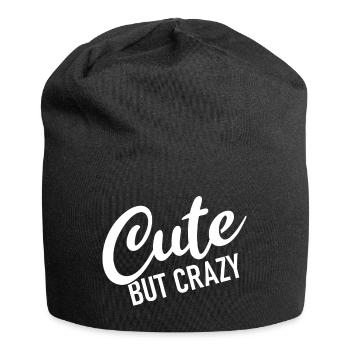 Mignon mais fou - Citation cool - Doux mais fou - Bonnet en jersey - noir - Devant