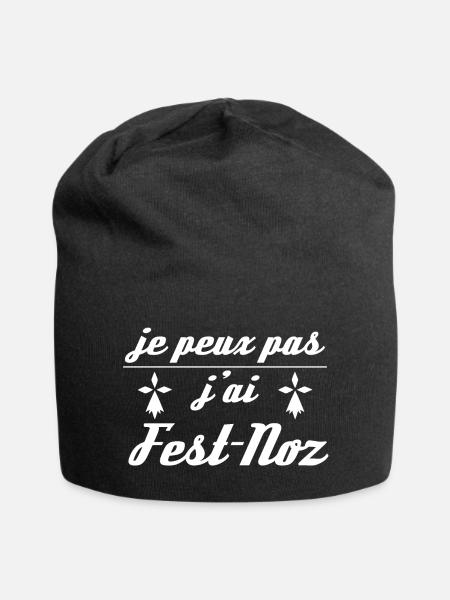 je peux pas j'ai fest-noz - Bonnet en jersey - noir
