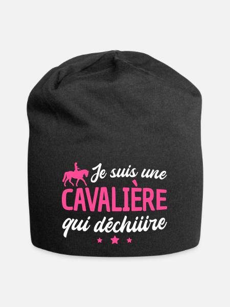 je suis une cavalière qui déchire - Bonnet en jersey - noir