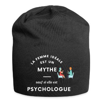 t-shirt femme La femme idéale est un mythe - Bonnet en jersey - noir - Devant