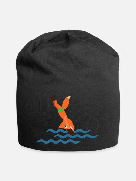 Fuchs Schwimmer - Jersey-Beanie - Schwarz