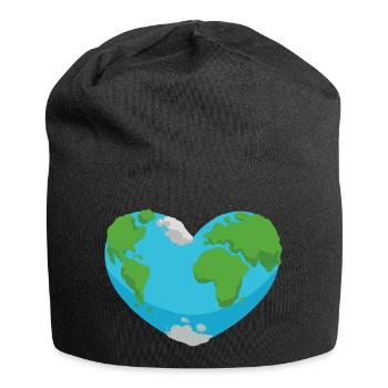 Earth Heart Nature Environment Planet Design - Jersey Beanie - black - Front