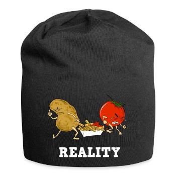 Frites Humour drôle, idée cadeau Marrant - Bonnet en jersey - noir - Devant