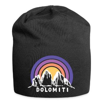 Dolomiten Drei Zinnen Südtirol Wandern Souvenir - Jersey-Beanie - Schwarz - Vorne