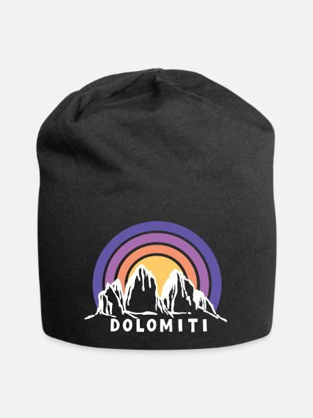 Dolomiten Drei Zinnen Südtirol Wandern Souvenir - Jersey-Beanie - Schwarz