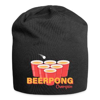 Beerpong - Jeu à boire - Bonnet en jersey - noir - Devant