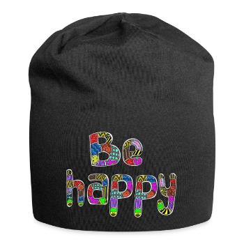 Be happy - Jersey Beanie - black - Front