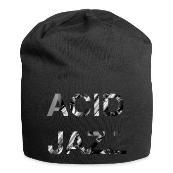 Acid Jazz Music Black White Typografie Modern - Jersey-Beanie - Schwarz - Vorne