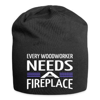 americas job present idea woodcutter badge funny - Jersey Beanie - black - Front