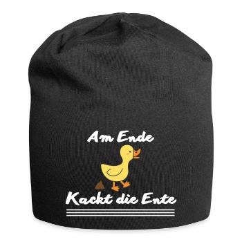 Entenkacke - Jersey-Beanie - Schwarz - Vorne