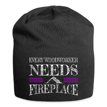 funny carpenter quotes best forest work - Jersey Beanie - black - Front