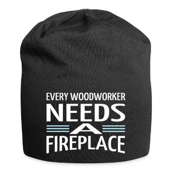 hearbeat funny craftsmen design - Jersey Beanie - black - Front