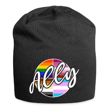 Ally - LGBTIQ Queer Gay Pride CSD Verbündetenschaf - Jersey-Beanie - Schwarz - Vorne