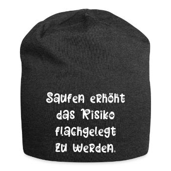 saufen flachgelegt werden Spaß Urlaub Sommer Sonne - Jersey-Beanie - Anthrazit - Vorne