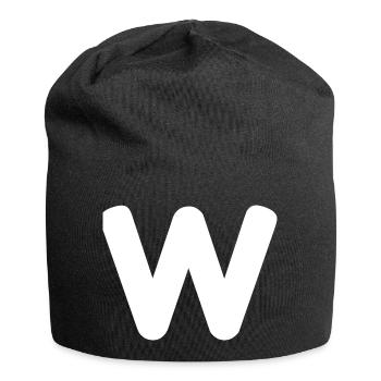 W - Win - Chat - Twitch - Stream - Youtube - L - Jersey-Beanie - Schwarz - Vorne