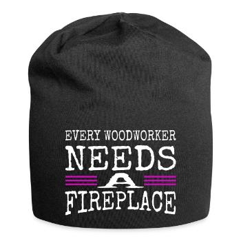 carpenter funny funny woodworking daddesign - Jersey Beanie - black - Front