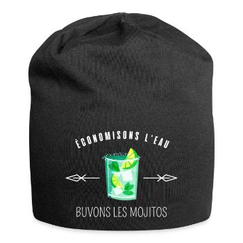 économisons l'eau buvons les mojitos - Bonnet en jersey - noir - Devant