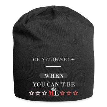 be you Sprüche Design - Jersey-Beanie - Schwarz - Vorne