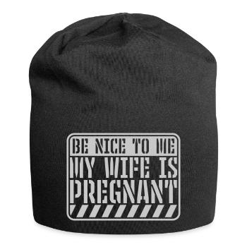 ma femme est enceinte - Bonnet en jersey - noir - Devant