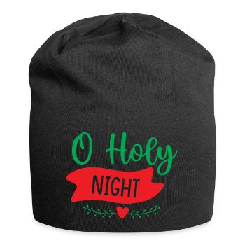 Holly Night - Weihnachtsfeier - Jersey-Beanie - Schwarz - Vorne