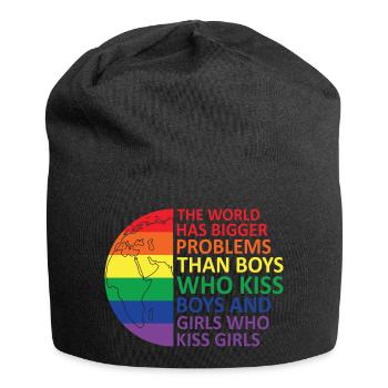 LGBTQ Nonbinary Colorful Rainbow Flag LGBTQ+ Pride - Jersey Beanie - black - Front