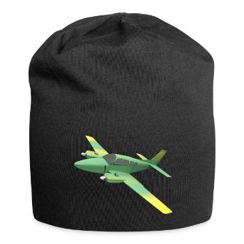 Twin-engine propeller aircraft - Jersey Beanie - black - Front