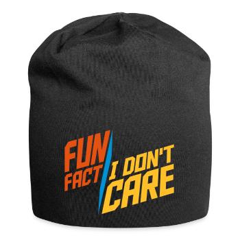 I don't care fact - Jersey Beanie - black - Front