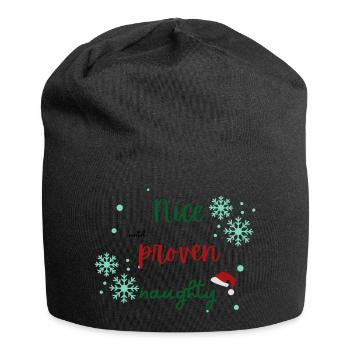 Nice until proven naughty Christmas sweater - Jersey Beanie - black - Front
