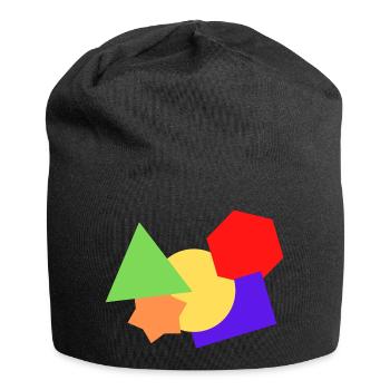 Formen bunt - Jersey-Beanie - Schwarz - Vorne
