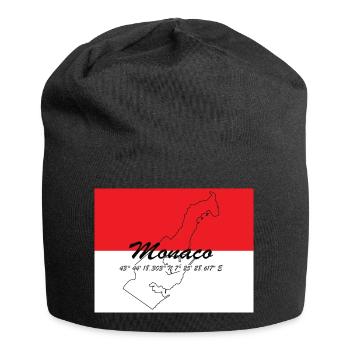 Monaco - Stadtstaat mit GPS & Flagge - Jersey-Beanie - Schwarz - Vorne
