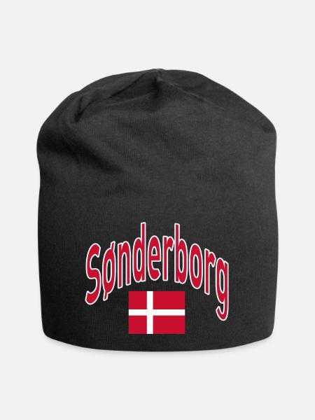 Sønderborg dänemark flagge - Jersey-Beanie - Schwarz