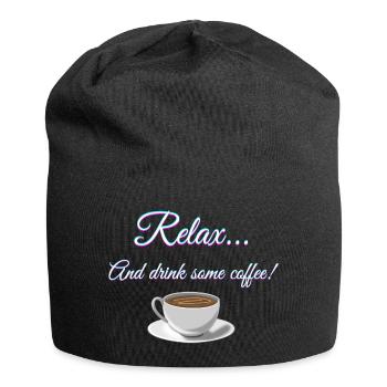 Relax... And drink some coffee! - Jersey Beanie - black - Front