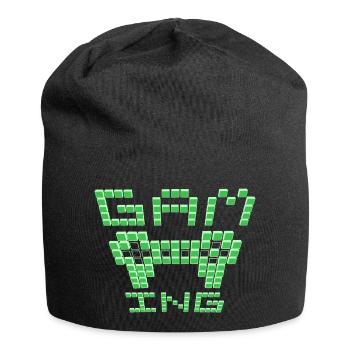 Gamer-Szene-Grün - Jersey-Beanie - Schwarz - Vorne