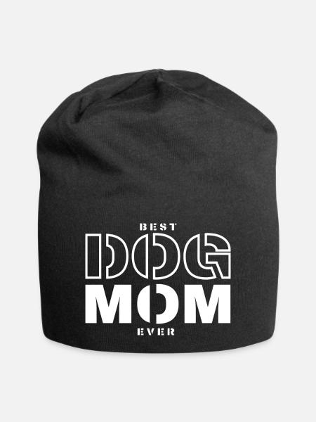 Best Dog Mom Ever - Jersey Beanie - black