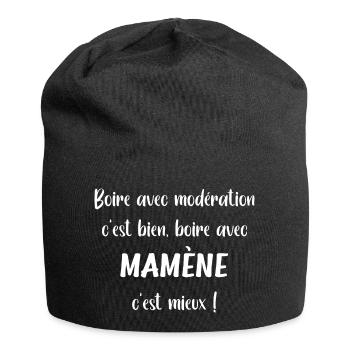 Boire avec mamène - Bonnet en jersey - noir - Devant